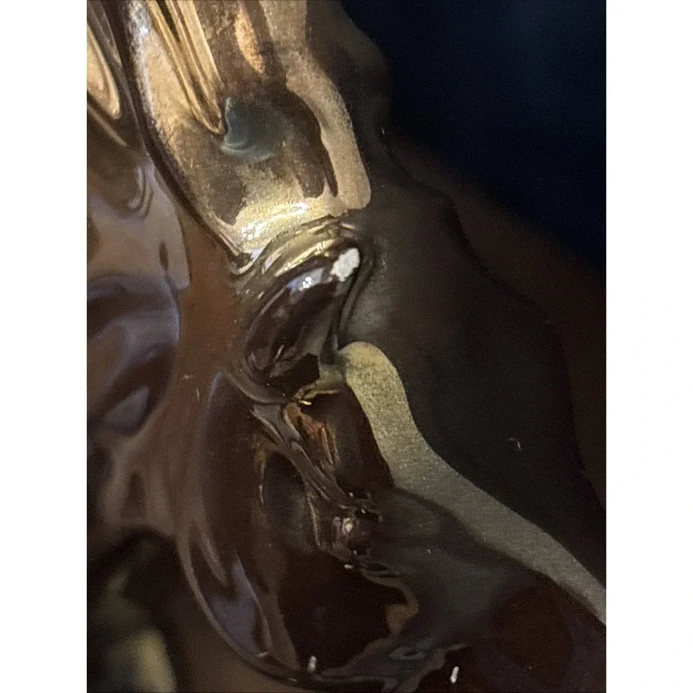 Mid-century Italian porcelain Lustreware horses vase